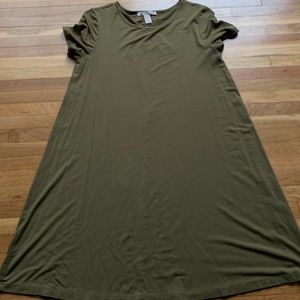 Olive green t-shirt dress